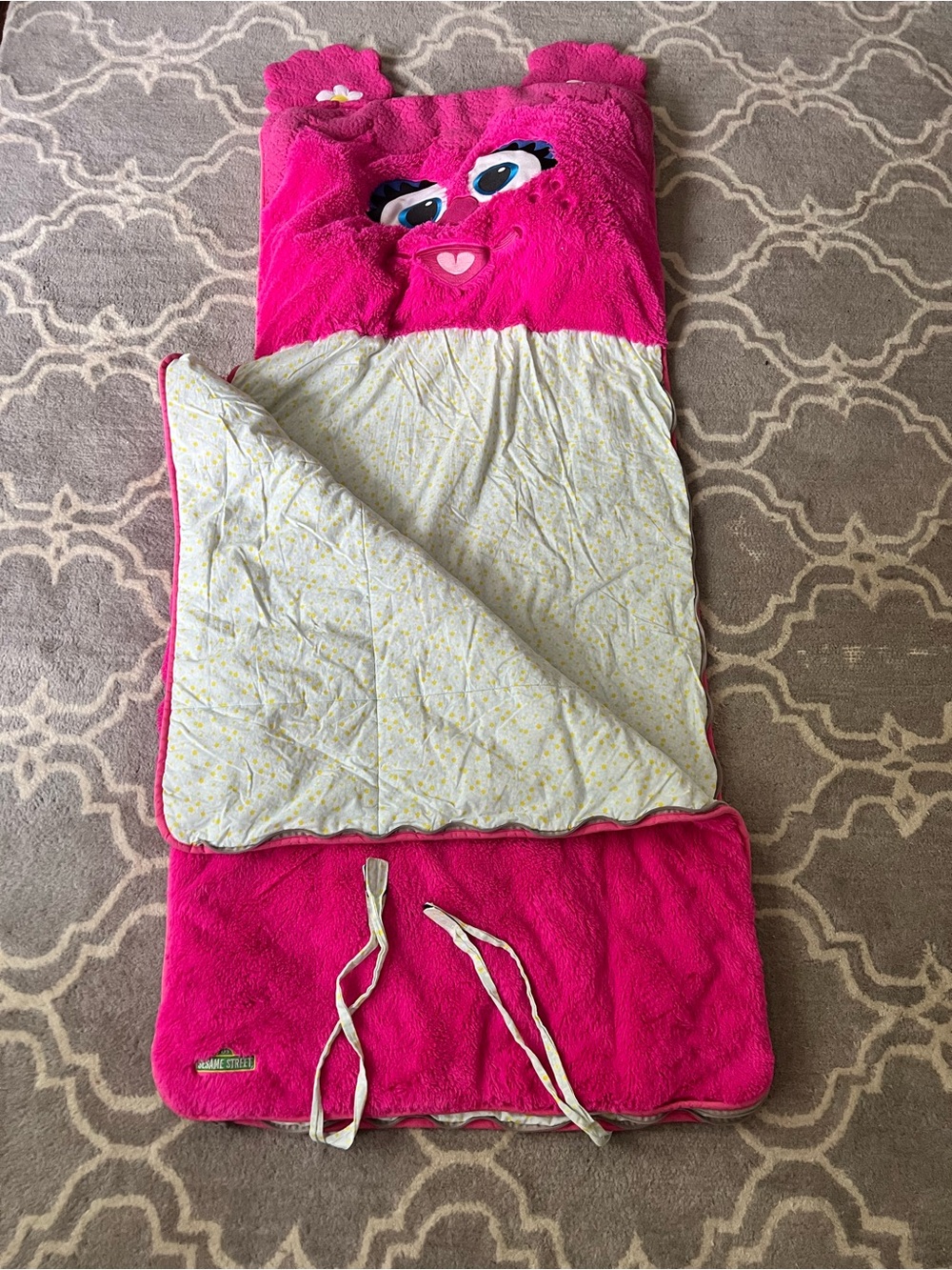 Sesame Street Abby Cadabby Pink Plush Kids Sleeping Bag from Land of Nod HTF